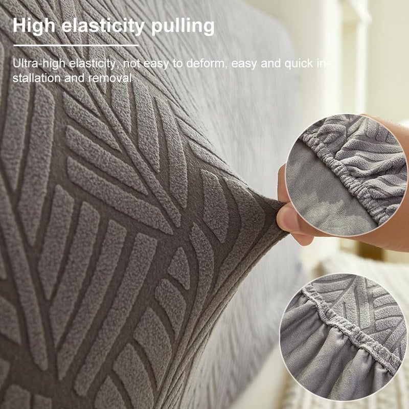 wweenuo Stretch Bed Headboard Covers, Jacquard Fabric Headboard Slipcover, Soft Dustproof Protector Cover for Upholstered Headboard Queen King (Dark Gray, 1.8m/70.9in) - Image 3