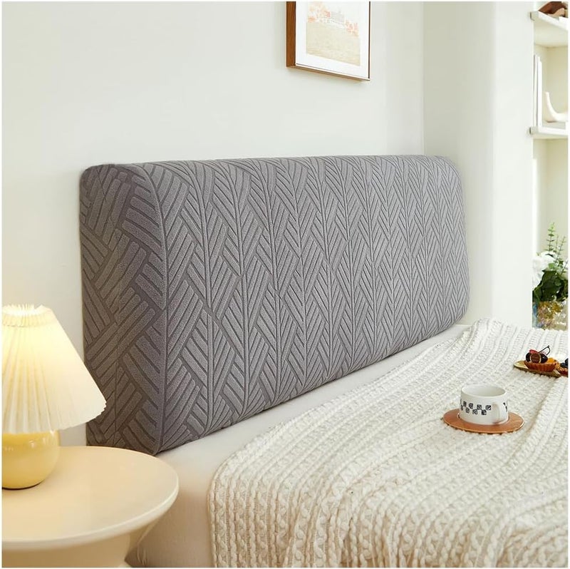 wweenuo Stretch Bed Headboard Covers, Jacquard Fabric Headboard Slipcover, Soft Dustproof Protector Cover for Upholstered Headboard Queen King (Dark Gray, 1.8m/70.9in) - Image 1