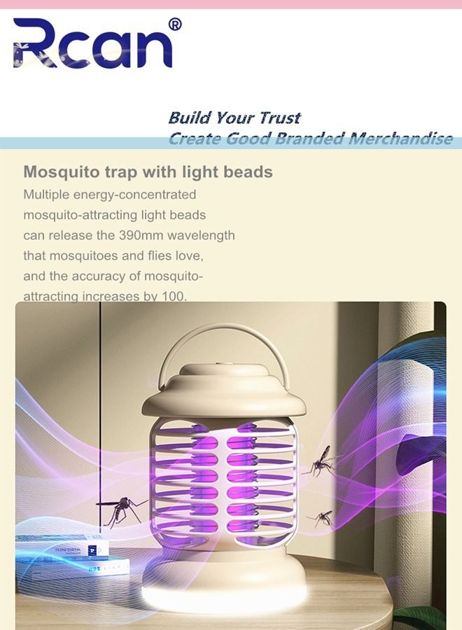 Rcan 2 In 1 Plug In UV Mosquito Killer Lamp Indoor and Outdoor Floor and Wall Mount Waterproof Bug Trap Rechargeable Ultra Quiet Mosquito Trap Light for Home Courtyard Terrace Garden Camping  - Image 2