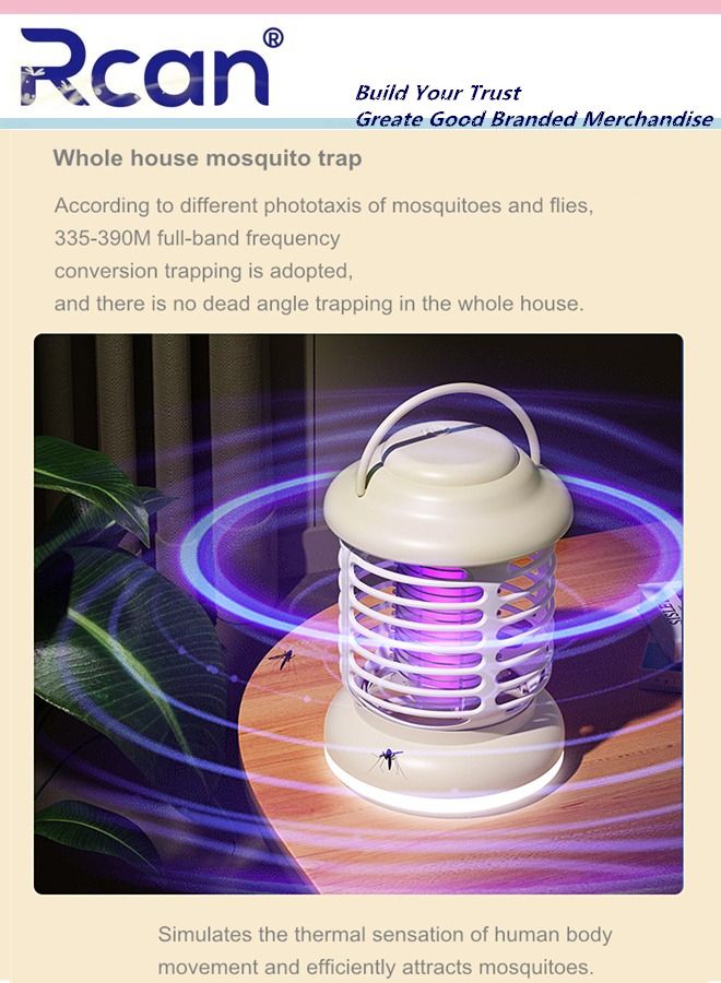 Rcan 2 In 1 Plug In UV Mosquito Killer Lamp Indoor and Outdoor Floor and Wall Mount Waterproof Bug Trap Rechargeable Ultra Quiet Mosquito Trap Light for Home Courtyard Terrace Garden Camping  - Image 4