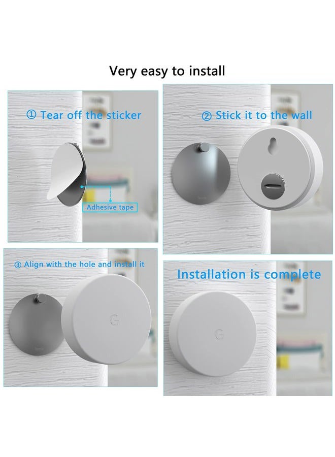 Teccle Wall Mount for Nest Temperature Thermostat Sensor 2 Pack No Hole Needed - Stainless Steel Bracket Plate for Google Nest Temperature Sensor - Mount to Any Smooth and Dry Surface - Image 4