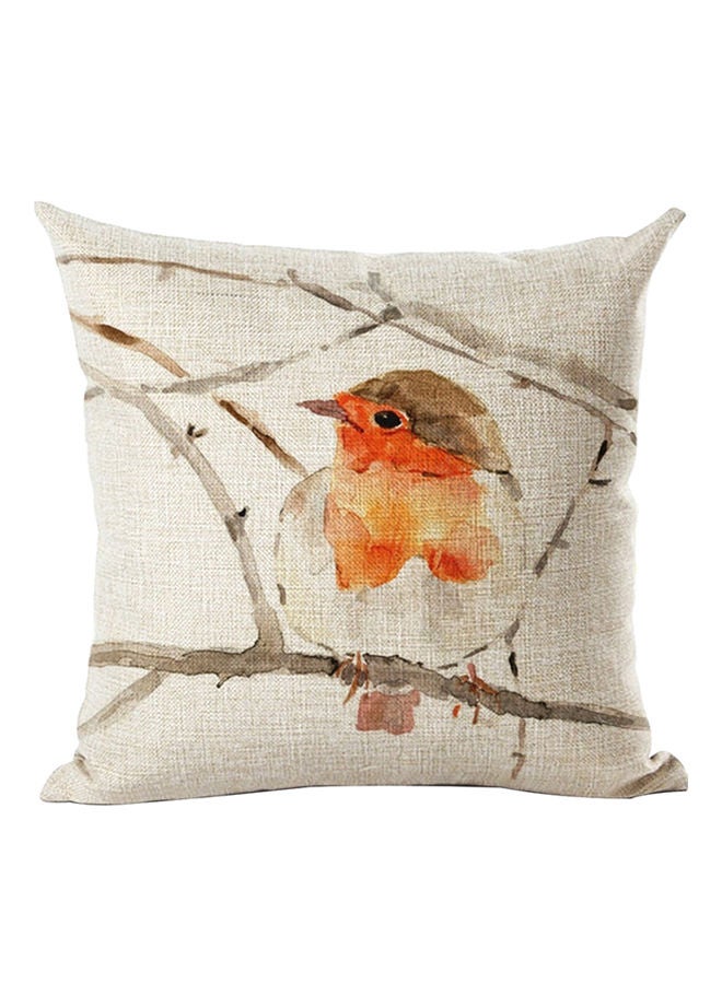 NIBEMINENT Cute Bird Pattern Throw Pillow Cover Brown/Red 45x45centimeter