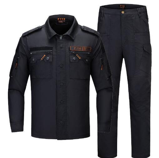 Generic Long Sleeve Camo Suit Tactical Breathable F116 Black suit 