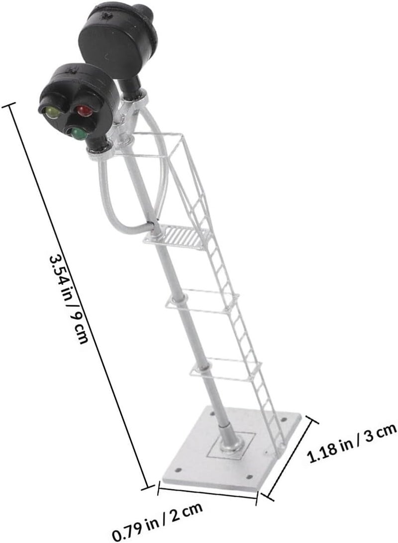 SEWACC Mini Railroad Signal Light for Model Trains, Micro Architectural Train Signal Lamp, Single Head 1:87 Scale for DIY Sand Table and Dollhouse Decoration - Image 2