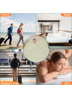 Sharpdo 4 PCS Disposable Bed Sheets Travel Sheets for Hotel Disposable Sheets for Bed Travel Bedding Cover Portable Sheet with 1 Quilt Cover 1 Sheet and 2 Pillowcase for Travel Business Trip Spa Hotel 220*240cm  - Image 5