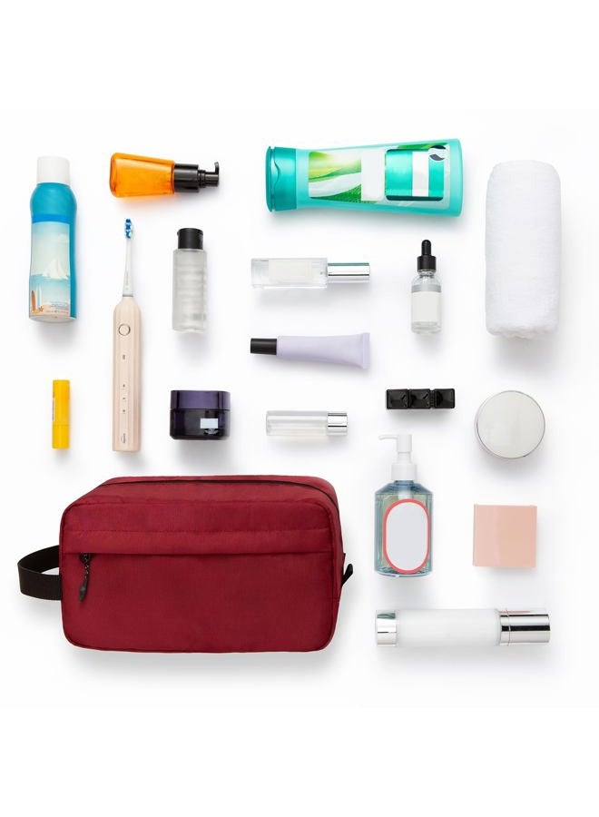 Vorspack Toiletry Bag Hanging Dopp Kit for Men Water Resistant Shaving Bag with Large Capacity for Travel - Maroon - Image 5