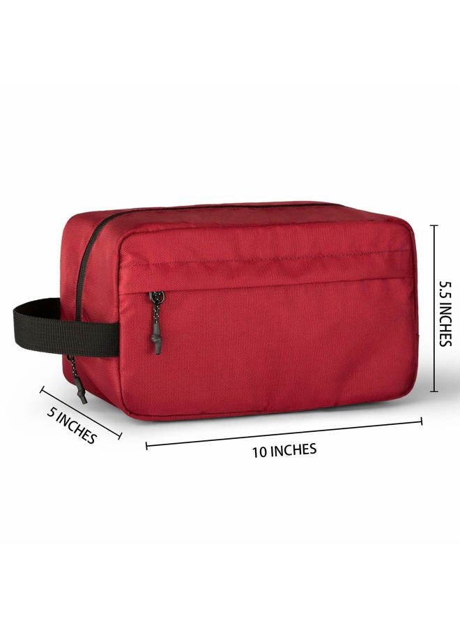 Vorspack Toiletry Bag Hanging Dopp Kit for Men Water Resistant Shaving Bag with Large Capacity for Travel - Maroon - Image 2