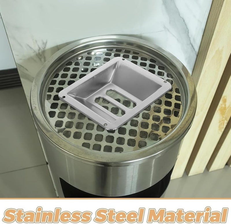 منفضة سجائر من الفولاذ المقاوم للصدأ بفتحتين للفنادق والأماكن العامة والمناطق الخارجية بديل سلة المهملات - Image 4