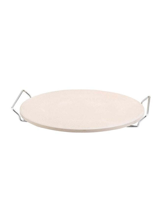 Fante's Fantes Pizza Baking Stone with Serving Rack, Natural Ceramic Stoneware, The Italian Market Original since 1906