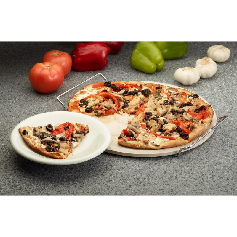 Fante's Fantes Pizza Baking Stone with Serving Rack, Natural Ceramic Stoneware, The Italian Market Original since 1906 - Image 2