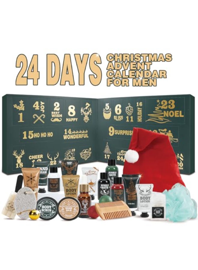 Rinse & Robust Advent Calendar for Adults Rinse Robust Christmas Gifts for Men Advent Skincare Calendar Countdown Calendar 24PCS 2025 Beauty Advent Calendar Beard Care Set for Men - Image 3