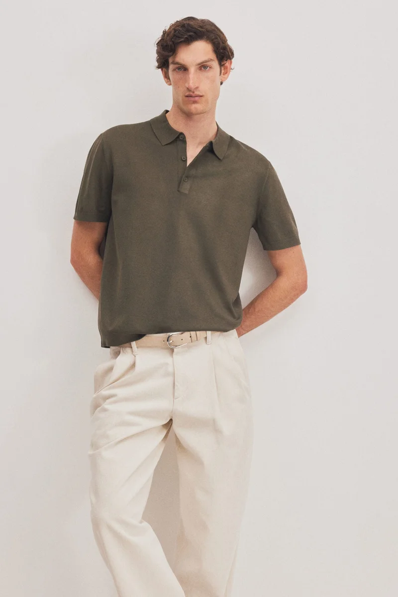 H&M Regular Fit Fine-knit polo shirt