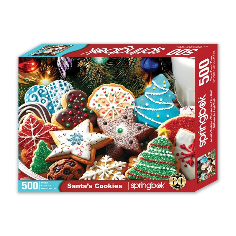 Springbok Santa's Cookies 500 Piece Jigsaw Puzzle for Adults and Family - Unique Cut Pieces - Made in USA - Image 2