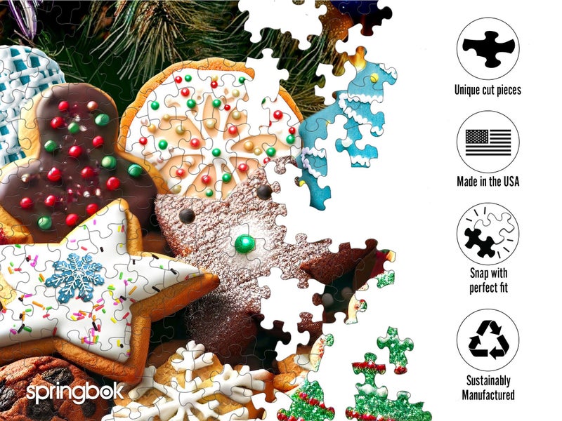Springbok Santa's Cookies 500 Piece Jigsaw Puzzle for Adults and Family - Unique Cut Pieces - Made in USA - Image 3