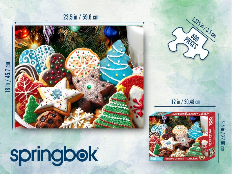 Springbok Santa's Cookies 500 Piece Jigsaw Puzzle for Adults and Family - Unique Cut Pieces - Made in USA - Image 5