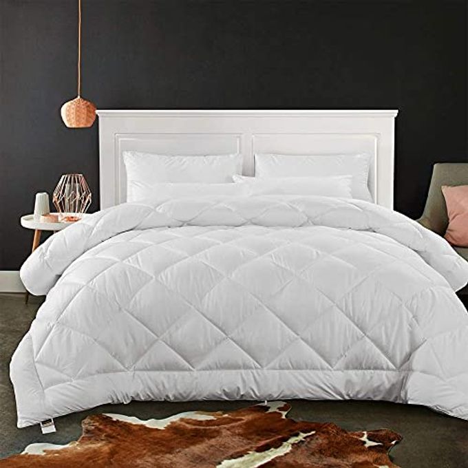 COZYNIGHT SOFT QUEEN SIZE COMFORTER DUVET INSERTLIGHTWEIGHT DOWN ALTERNATIVE COMFORTER WITH CORNER TABSFLUFFY BREATHABLE MACHINE WASHABLE DIAMOND STITCHING WHITE 88X92