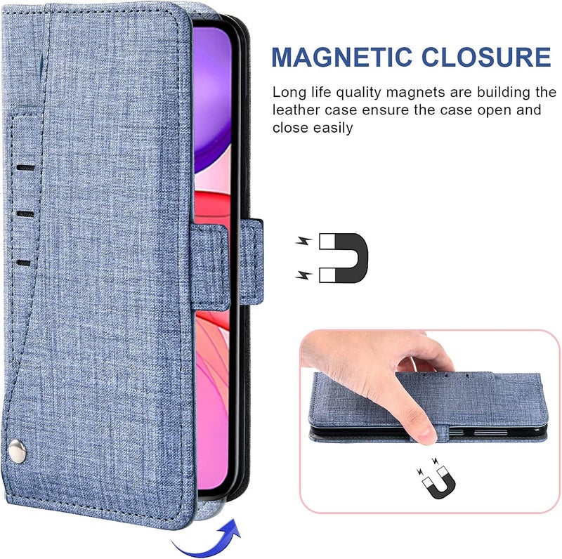Asuwish Compatible with iPhone 11 6.1 Wallet Case Tempered Glass Screen Protector and Flip Cover Card Holder Cell Accessories Phone Cases for iphone11case iPhone11 i Phone11 XI 11R Women Men Boys Blue - Image 5