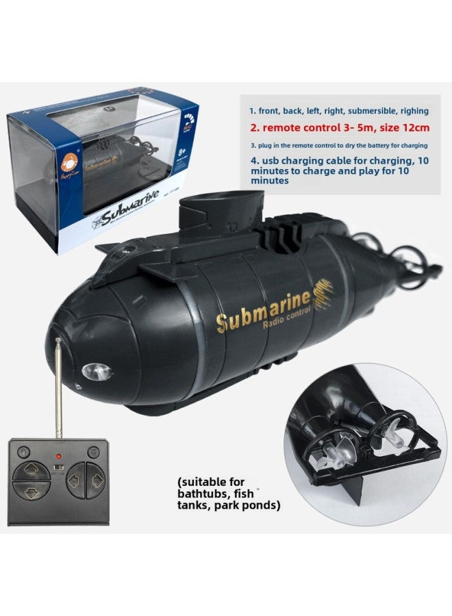 Ultra-small Mini Remote Control Submarine Charging Wireless Remote Control Speedboat Creative Children Water Toys Electric Boat-Color:Black Nuclear Submarine-49mhz-Specification:Charging Cable - Free Remote Control Battery + Tools  - Image 4