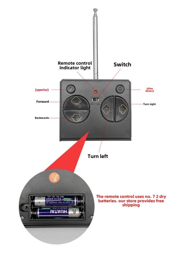 Ultra-small Mini Remote Control Submarine Charging Wireless Remote Control Speedboat Creative Children Water Toys Electric Boat-Color:Black Nuclear Submarine-49mhz-Specification:Charging Cable - Free Remote Control Battery + Tools  - Image 3