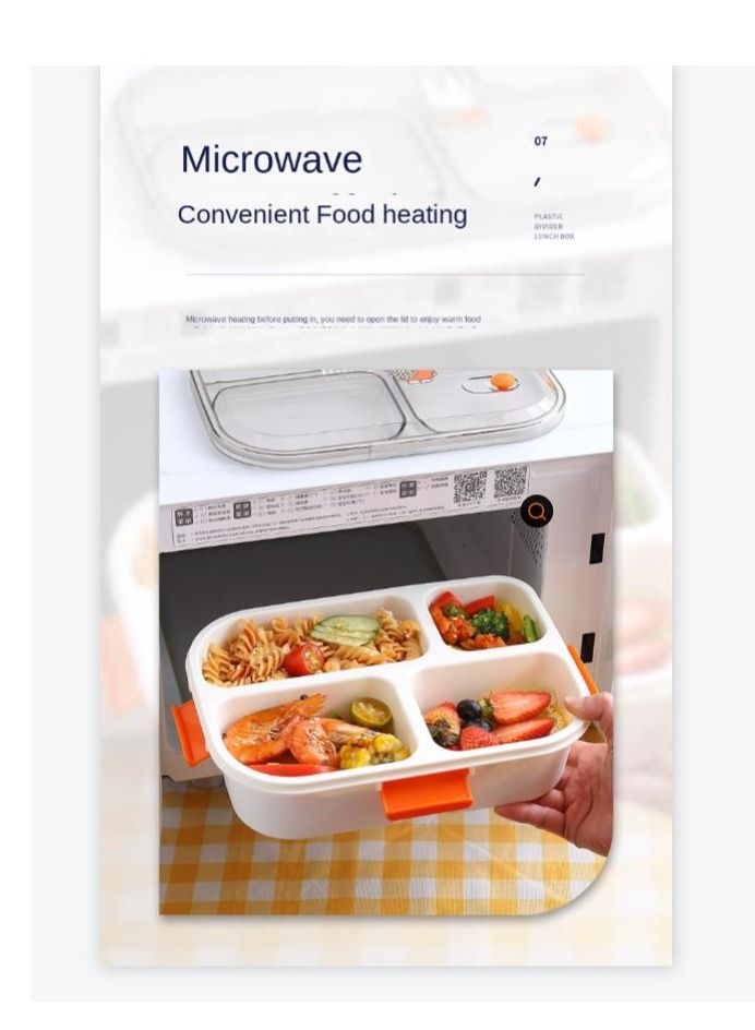 Y&D Kids Lunch Box with 4 Compartments Suitable For Microwave And Dishwasher - Image 5