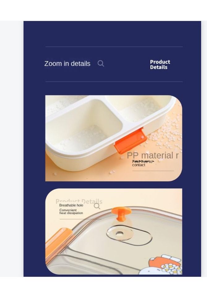 Y&D Kids Lunch Box with 4 Compartments Suitable For Microwave And Dishwasher - Image 4