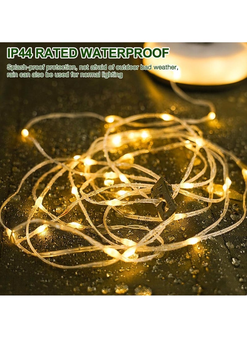 TIGER Camping String Lights, 10M Outdoor Waterproof Portable Stowable String Light, Warmyard Lights with 5 Lighting Modes, USB Rechargeable Outdoor String Lights for Camping Trips, RV, Hiking.  - Image 3