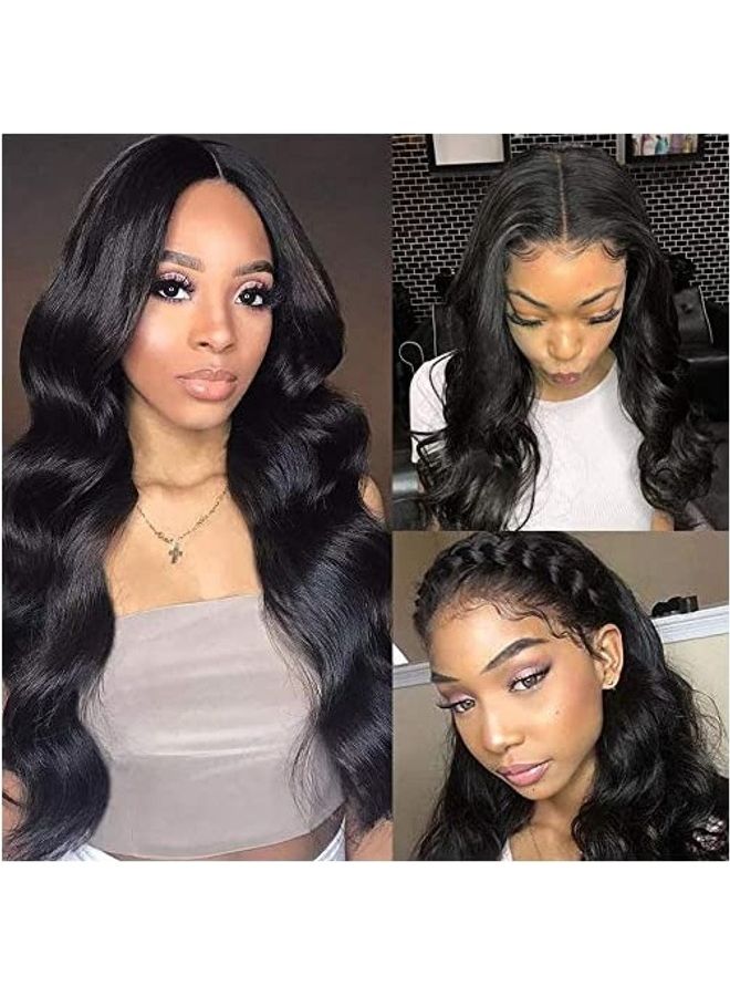 Gabrielle Pre Plucked Brazilian Body Wave Lace Closure Wig Black 14inch