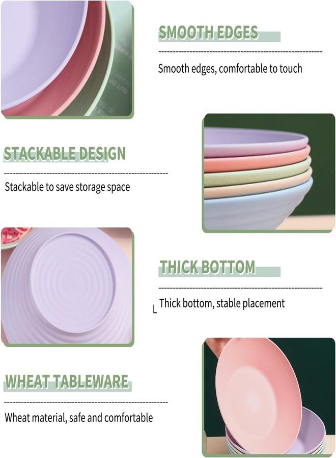 Vortipu 23CM Unbreakable Wheat Straw Dinner Bowls – Large, Lightweight & Reusable Serving Bowls for Salad, Kitchen, Kids & Adults – Microwave & Dishwasher Safe (Being, 2 pcs) - Image 4