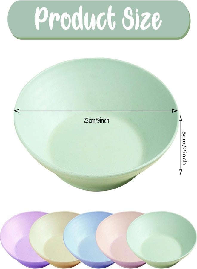 Vortipu 23CM Unbreakable Wheat Straw Dinner Bowls – Large, Lightweight & Reusable Serving Bowls for Salad, Kitchen, Kids & Adults – Microwave & Dishwasher Safe (Being, 2 pcs) - Image 2