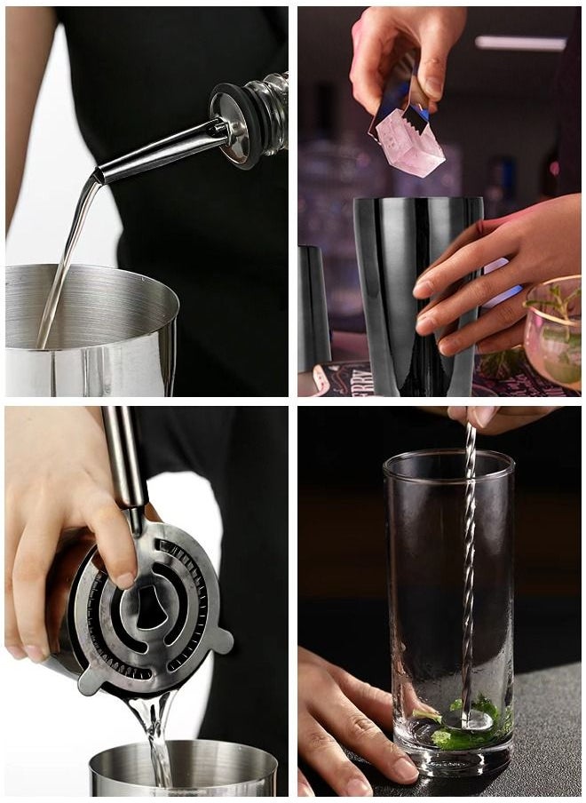 HomarKet - 20-Piece Boston Cocktail Shaker Bar Set Gunmetal Plated Bartender Kit Cocktail Shaker Set Black Cocktail Kit with Mixology Bartender Kit Bar Accessories Bartending Kit Cocktail Set With Shaker - Image 1