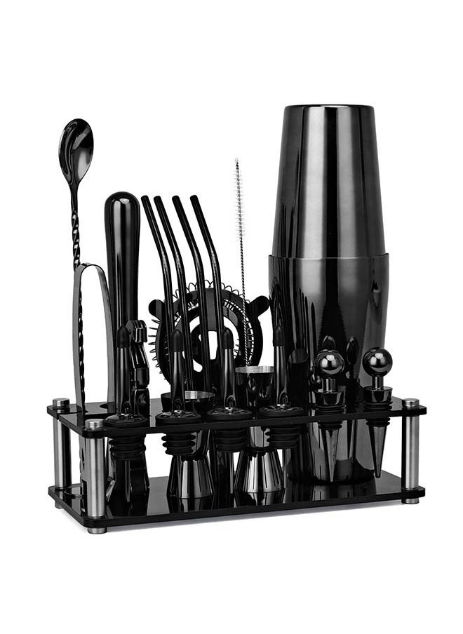 HomarKet - 20-Piece Boston Cocktail Shaker Bar Set Gunmetal Plated Bartender Kit Cocktail Shaker Set Black Cocktail Kit with Mixology Bartender Kit Bar Accessories Bartending Kit Cocktail Set With Shaker - Image 1