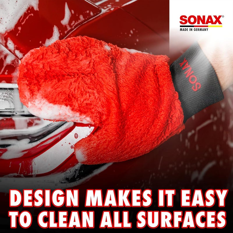 SONAX Microfibre Wash Glove (1 Piece) - Practical Car Wash Glove for the Gentle and Thorough Cleaning of Vehicle External Areas. Durable and Machine Washable | Item No. 04282000 - Image 4