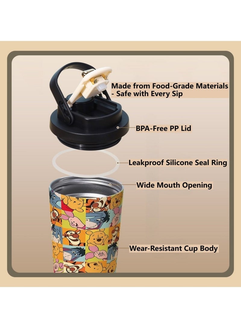 ديزني كوب سفر ديزني ويني الدبدوب وأصدقائه ٥٠٠ مل عازل - ستانلس ستيل ٣١٦ هدية عائلية جاهزة - Image 5