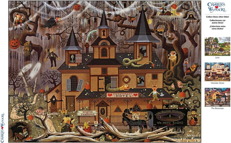 Buffalo Games - Charles Wysocki - Trick or Treat Hotel - 1000 Piece Halloween Puzzle - Colorful and High-Quality Fall Puzzles for Adults â€“ Spooky Autumn Artwork, and Hours of Relaxing Seasonal Fun - Image 5