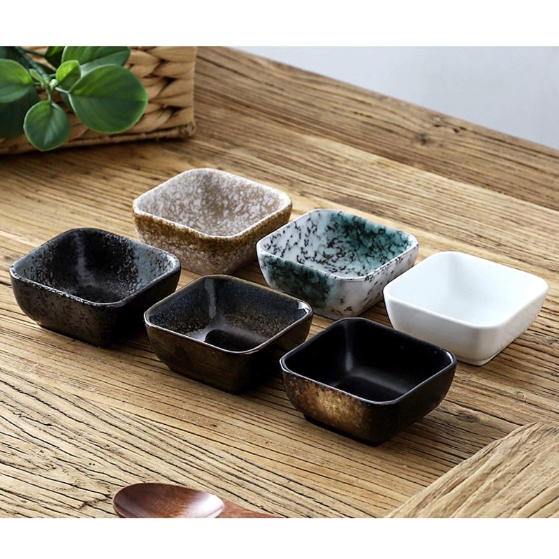 Ceramic Dipping Bowls Set Of 3 With Bamboo Tray For Soy Sauce Sushi Snack Fruit - Image 5