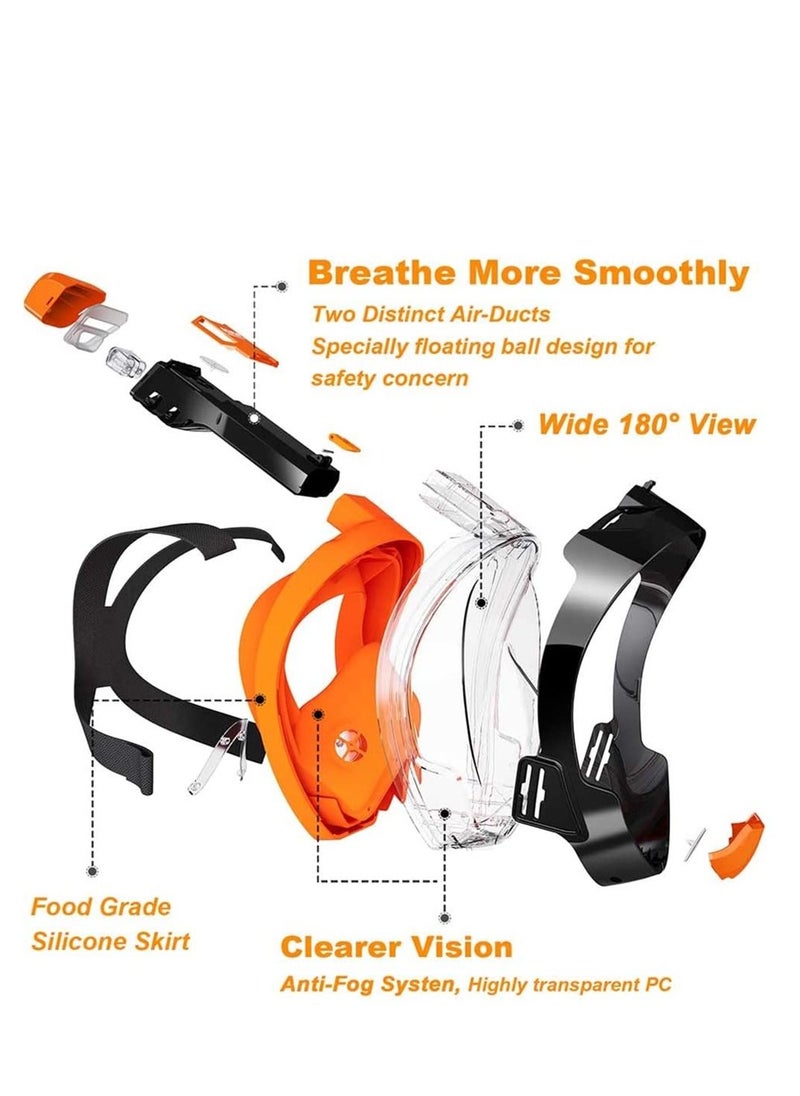 Full face Snorkeling mask with New Safety Breathing System and Camera Stand with 180-degree Panoramic View (Orange) - pzsku/ZA0DFD0241564DA2A8C42Z/45/_/1683772484/88eea8d6-56e9-4fa0-b713-e19d31ec167e