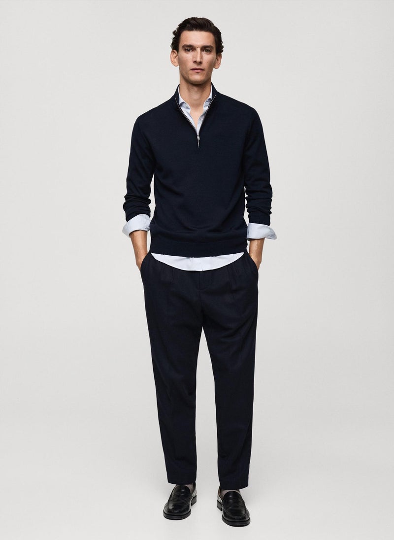 Mango Man Merino Wool Perkins Zip Pullover Sweater  - Image 5