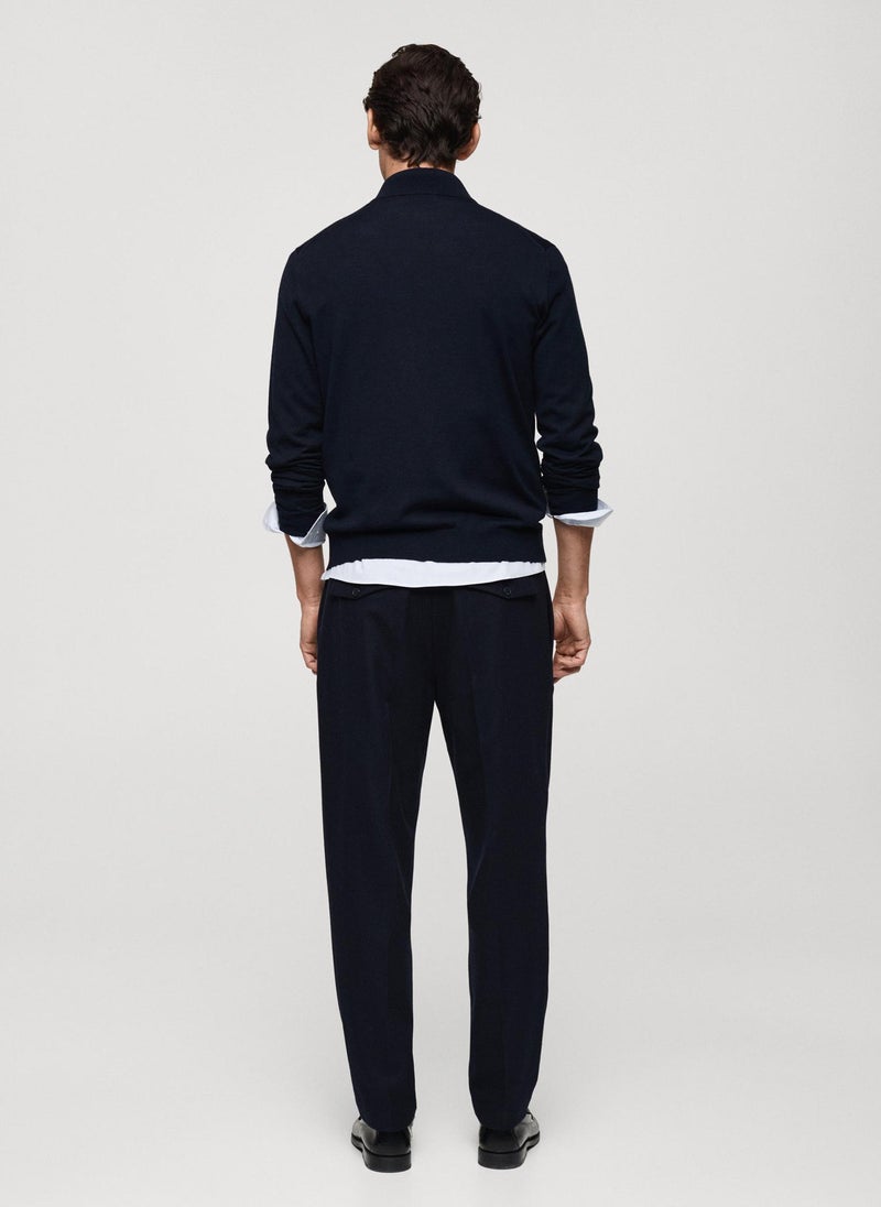 Mango Man Merino Wool Perkins Zip Pullover Sweater  - Image 2