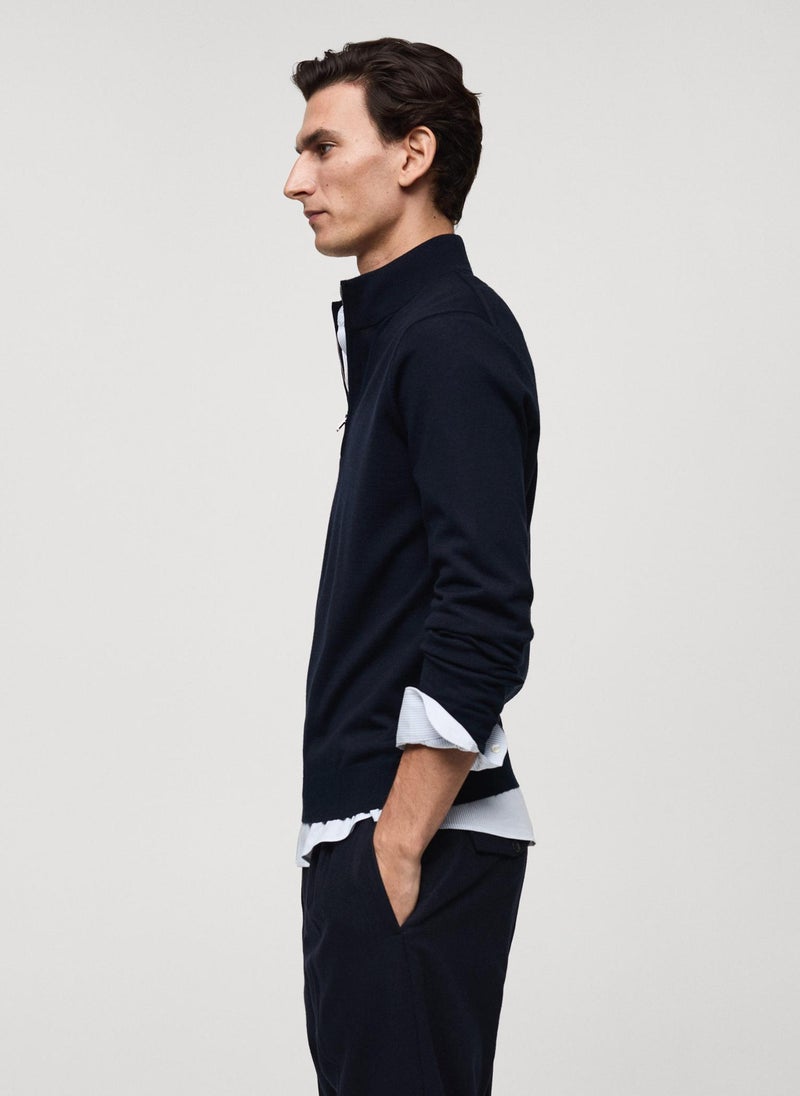 Mango Man Merino Wool Perkins Zip Pullover Sweater  - Image 3