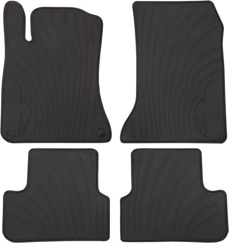 SAN AUTO HD-Mart Car Floor Mats Liners Custom Fit for Mercedes Benz A Class 2012-2019/B Class 2013-2019 GLA 2014-2020 Full Black Rubber Set All Weather Protection Heavy Duty Odorless - Image 1