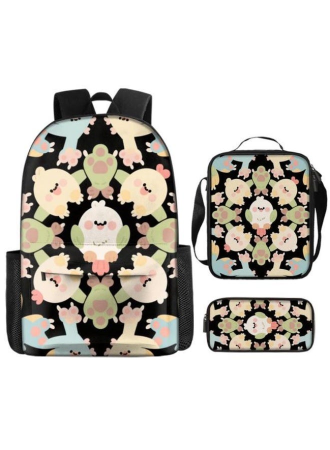 Bright Li Fire popular new super cartoon elements! Shoulder + handbag + pen bag set (students, children, friends outing, mountain climbing, etc. are available) - 2