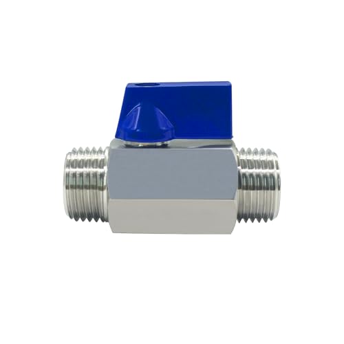 Fitvell 316 Stainless Steel Mini Ball Valve 12 NPT Male x Male Thread Shut Off Valve 2PCS - Image 3