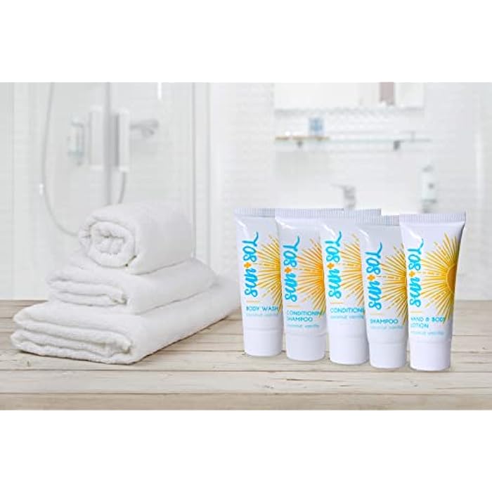 World Amenities Sun + Sol Bulk Hydrating Conditioner with Warm Coconut & Vanilla Fragrances, Travel Size Toiletries, Mini Hotel Amenities, 0.7 Oz, 50 Count - Image 2