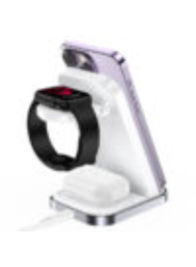 ACEFAST Fast Wireless Charger Desktop Holder E15, Front Panel With Dual Wireless Charging Coil, Horizontal and Vertical Charging, Ergonomic Inclined Design - White - Image 3