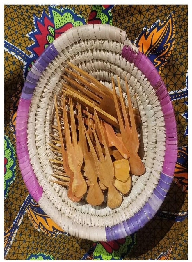 Handcrafted African Wooden Parting Comb - Natural Hair Braiding & Sectioning Tool for Curly, Coily & Afro Hair Types. (3 PCS) - Image 2