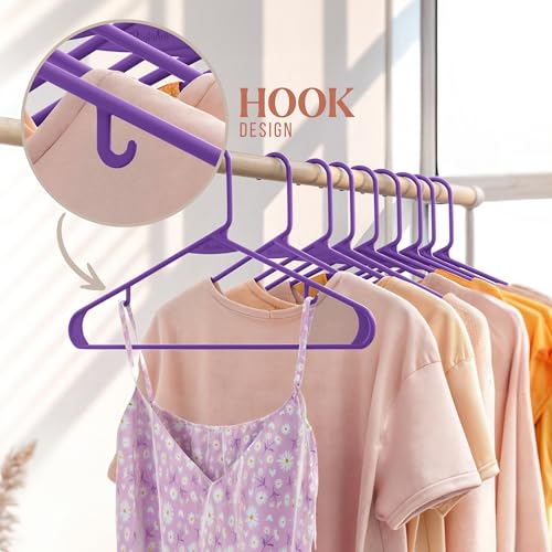 NEATERIZE Plastic Hangers 20 Pack Purple - Clothes Hangers - Makes The Perfect Coat Hanger and General Space Saving Clothes Hangers for Closet - Percheros Ganchos para Colgar Ropa Hangars - Image 5