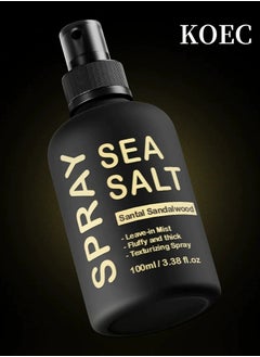 KOEC Sea Salt Spray, Natural Finish Sea Salt Spray for Hair, Gives Volume and Texture, Enriched with Seaweed and Vitamin B5, Lightweight and Non-Greasy, Paraben Free,100ml  - Image 1