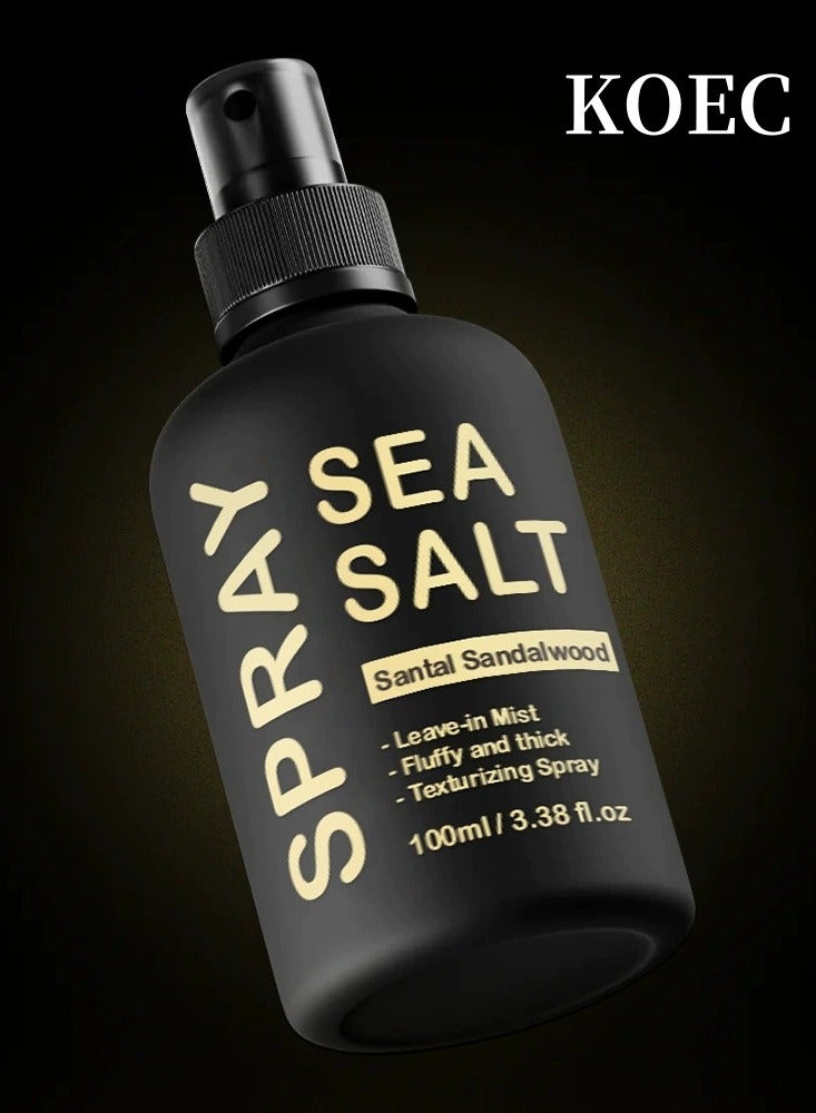 KOEC Sea Salt Spray, Natural Finish Sea Salt Spray for Hair, Gives Volume and Texture, Enriched with Seaweed and Vitamin B5, Lightweight and Non-Greasy, Paraben Free,100ml - Image 1