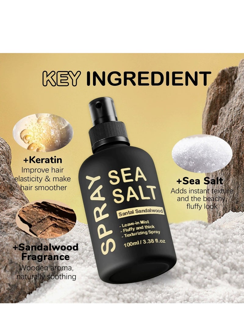 KOEC Sea Salt Spray, Natural Finish Sea Salt Spray for Hair, Gives Volume and Texture, Enriched with Seaweed and Vitamin B5, Lightweight and Non-Greasy, Paraben Free,100ml - Image 2