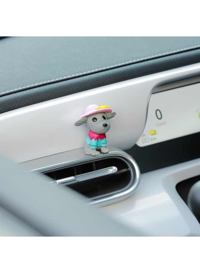 YGMONER 8Pcs Mini Dog Figurines Car Dashboard Decorations Cute Car Interior Decor Cake Toppers (Dog) - Image 2